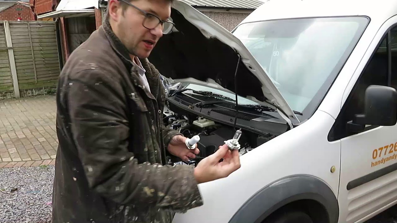 how to fit a headlight bulbs to ford transit connect