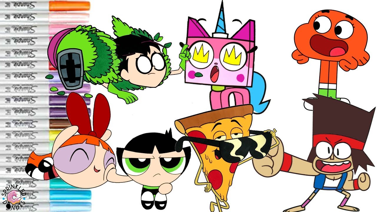 Cartoon Network Coloring Book Page Compilation PPG Teen Titans Go Unikitty OK Ko