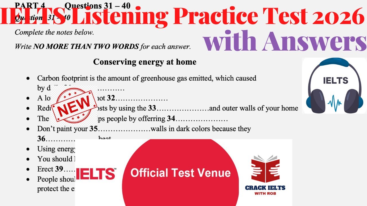 Экзаменационный тест IELTS Listening 2026 с ответами | Январский экзамен