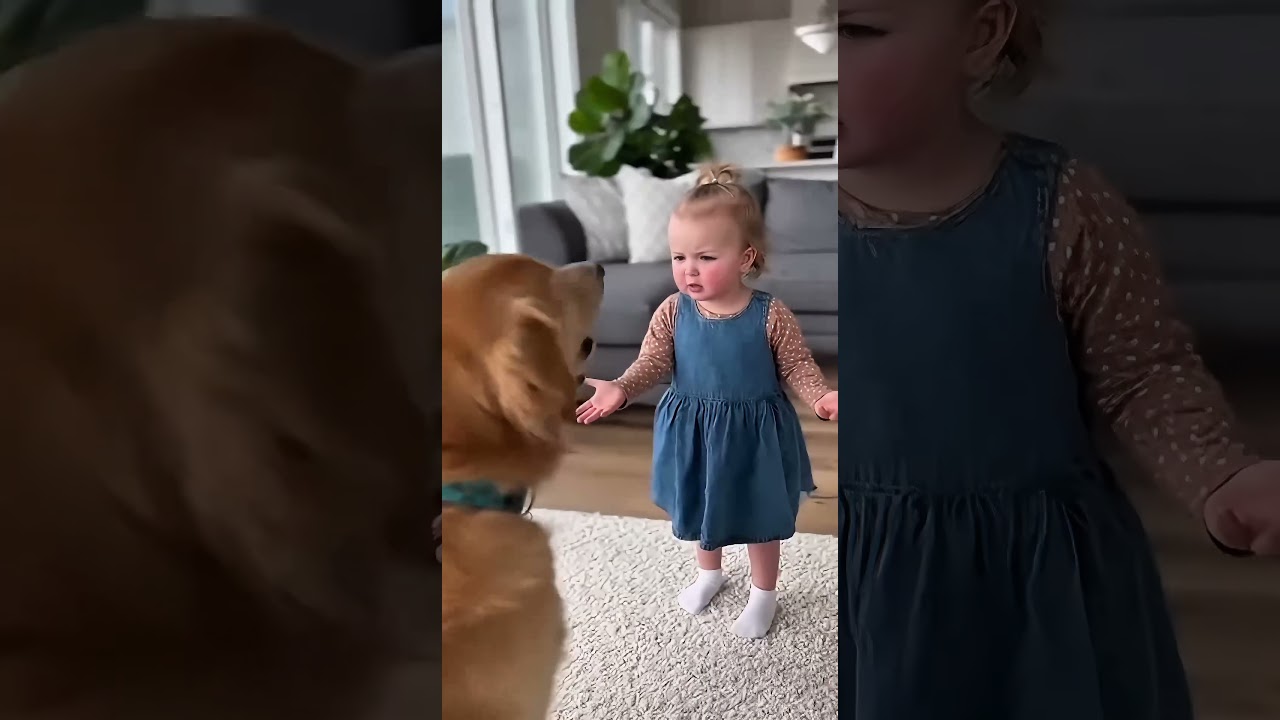 Cute Baby Girl Argument With Dog 😍😍❤️