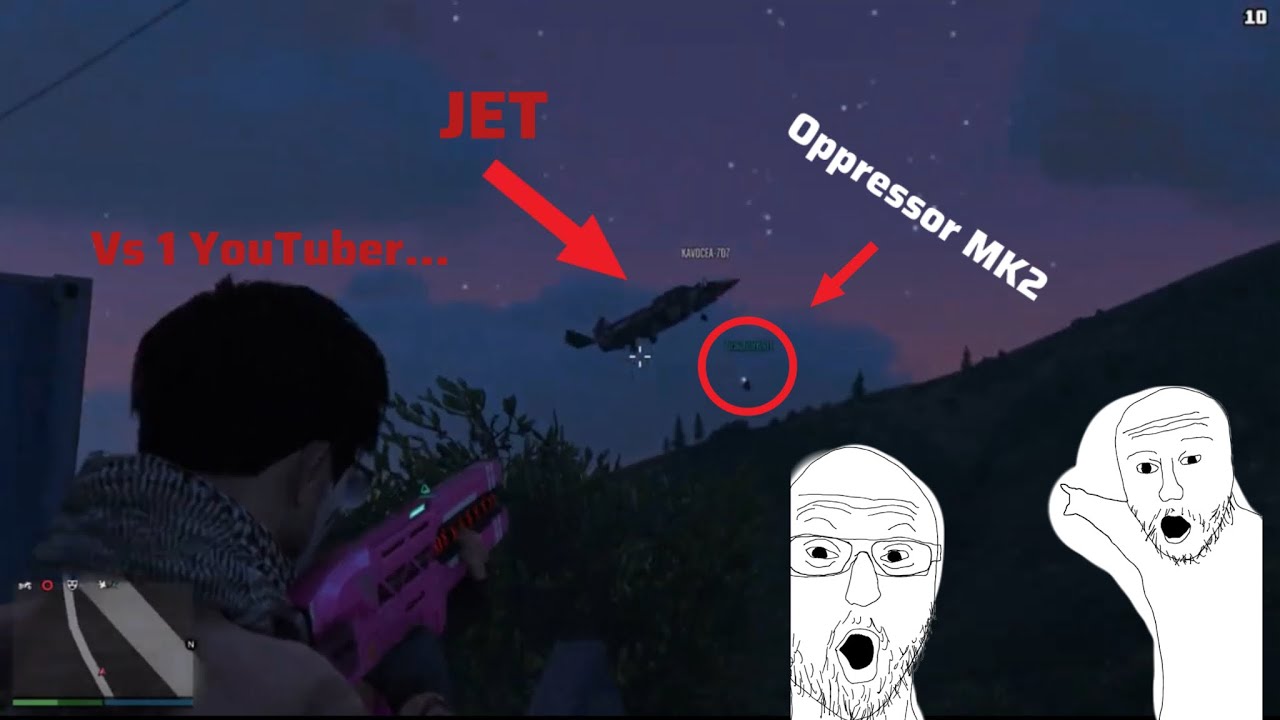 How to 1v2 a Jet 🛩️ and an Oppressor on GTAONLINE!!!