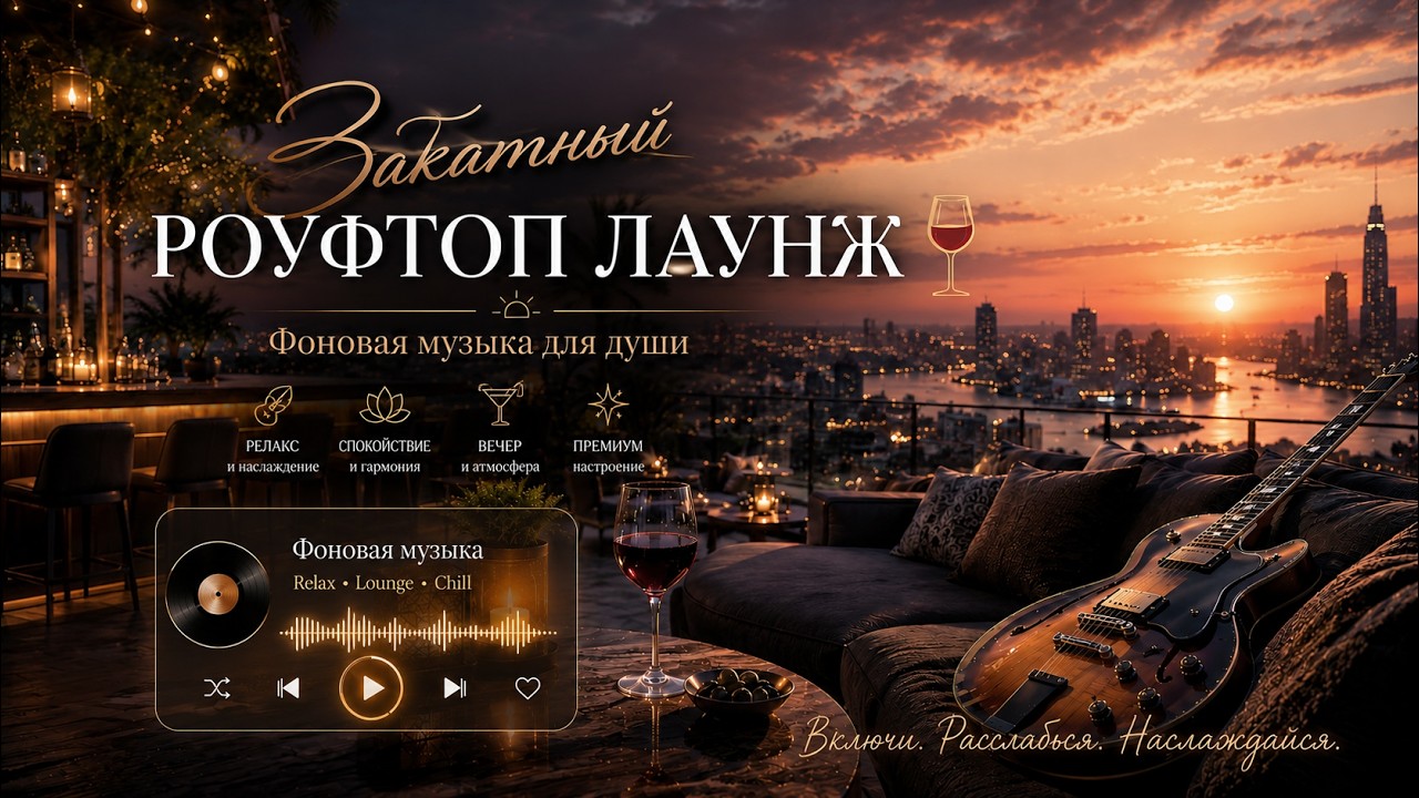 Фоновая музыка для лаунж-ресторана на крыше 🌇 Sunset Rooftop Lounge & Chill Guitar Vibes