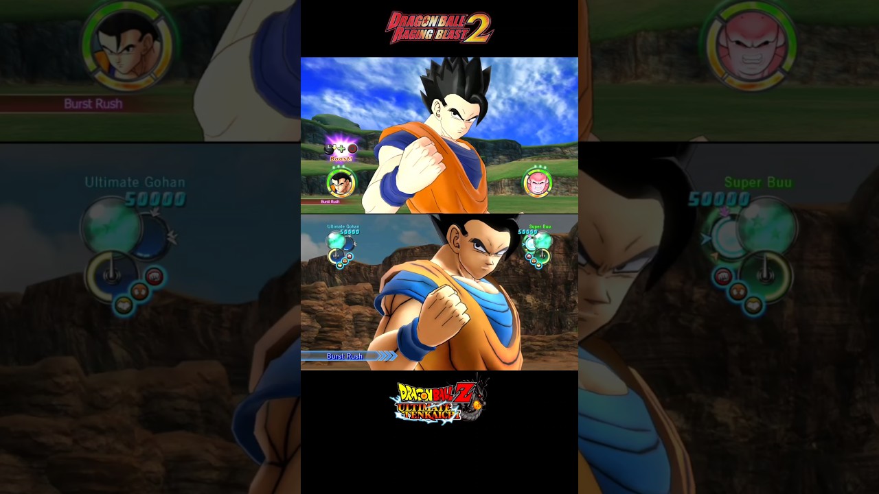 Gohan Burst Rush comparison - Raging Blast 2 vs Ultimate Tenkaichi