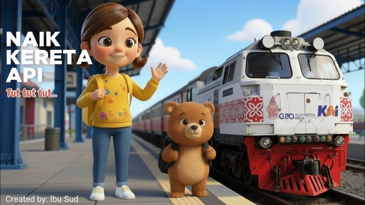 Naik Kereta Api - Lagu Anak Indonesia Populer (Animasi 3D) | Dunia Hana
