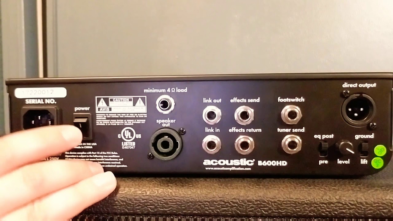 Acoustic B600HD Bass Head demo