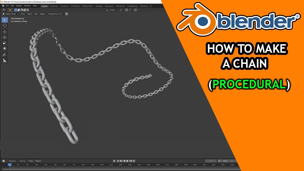 Урок по Blender — Как создать цепочку (процедурный)