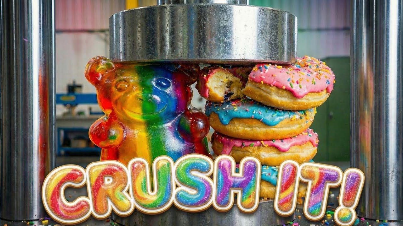[4k] SATISFYING Hydraulic Press vs RAINBOW Items! 🌈