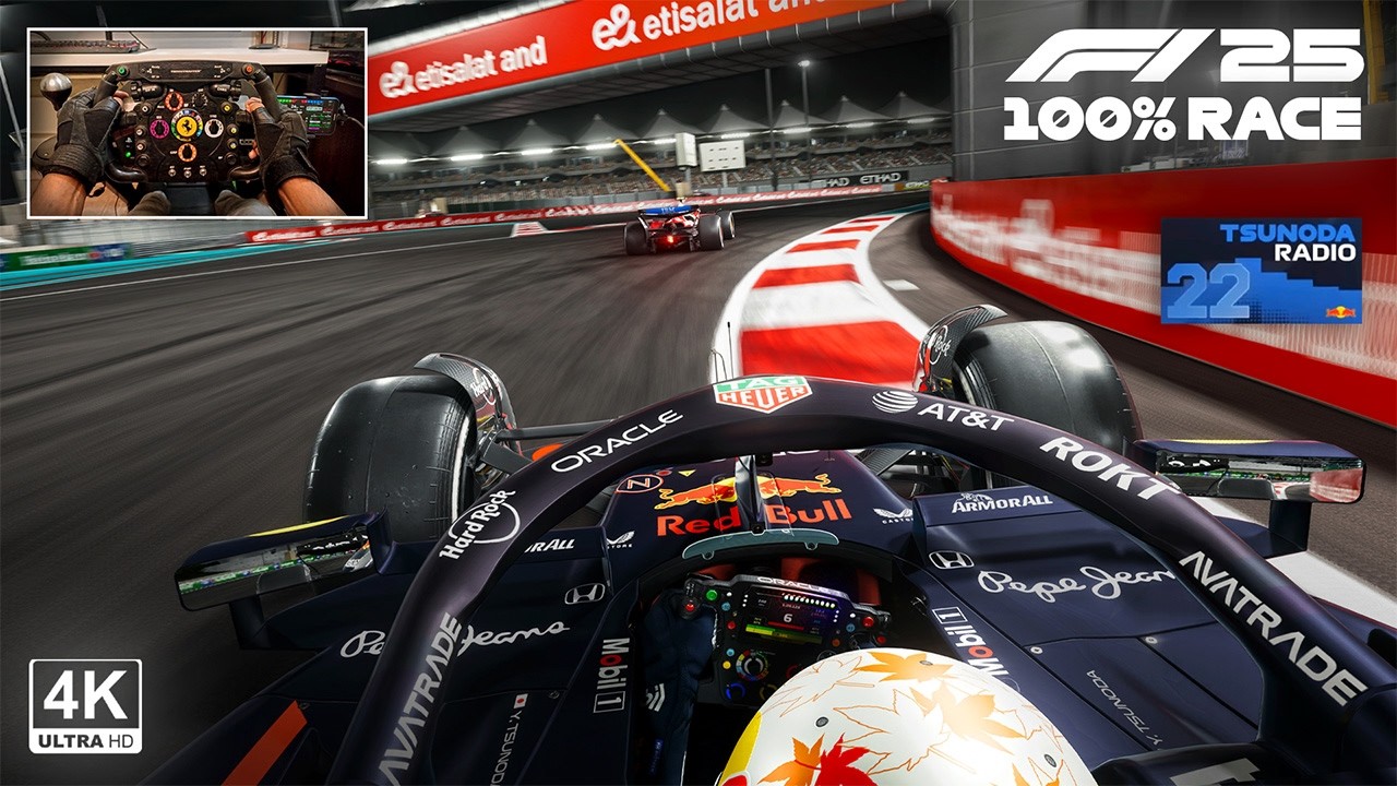 Yuki Tsunoda’s Red Bull Racing RB21 - 2025 Abu Dhabi GP 100% Race | F1 25 Ultra Realistic Gameplay