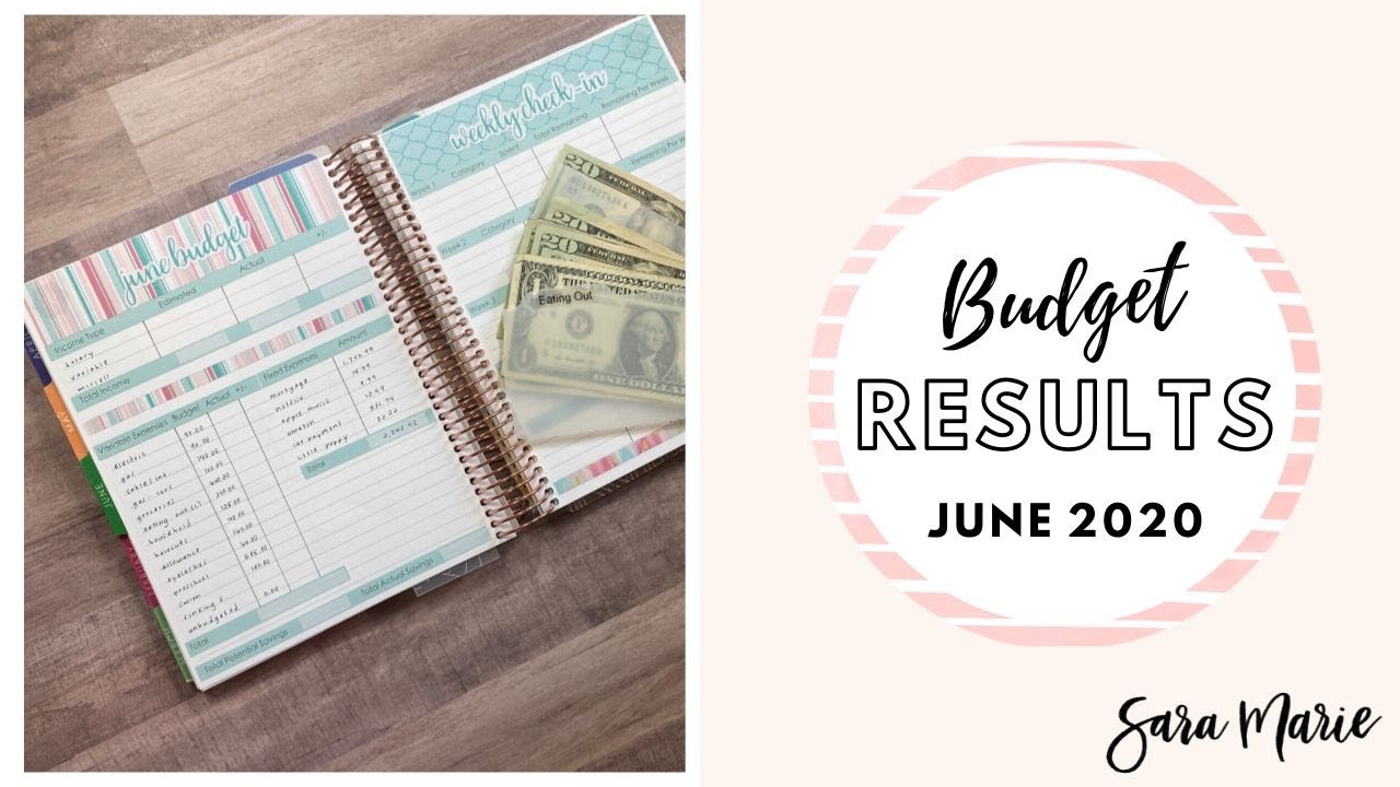 JUNE 2020 BUDGET Results | Sara Marie Stickers | Budgeting with Sara Marie |