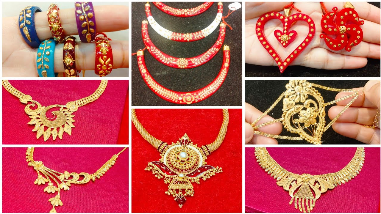 গিফটের জন্য মাত্র 2000 টাকা থেকে Lightweight Pola Ring Locket Necklace - Gold Necklace Mantasa Chik