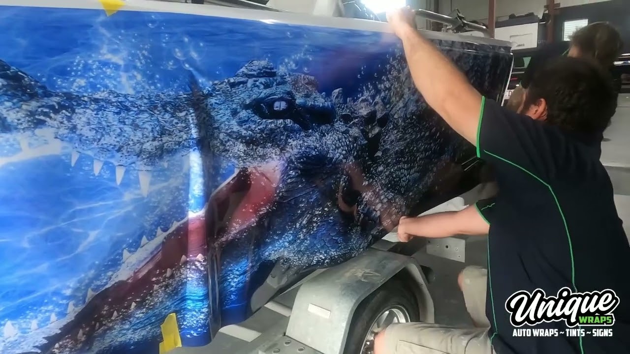 Custom Boat Wrap printed and installed