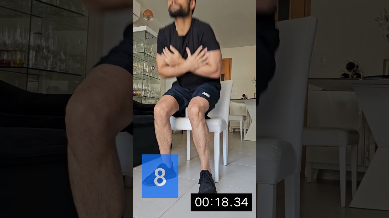 Avalie a sua resist&ecirc;ncia e capacidade funcional das pernas! teste de Sentar e Levantar por 30 seg.