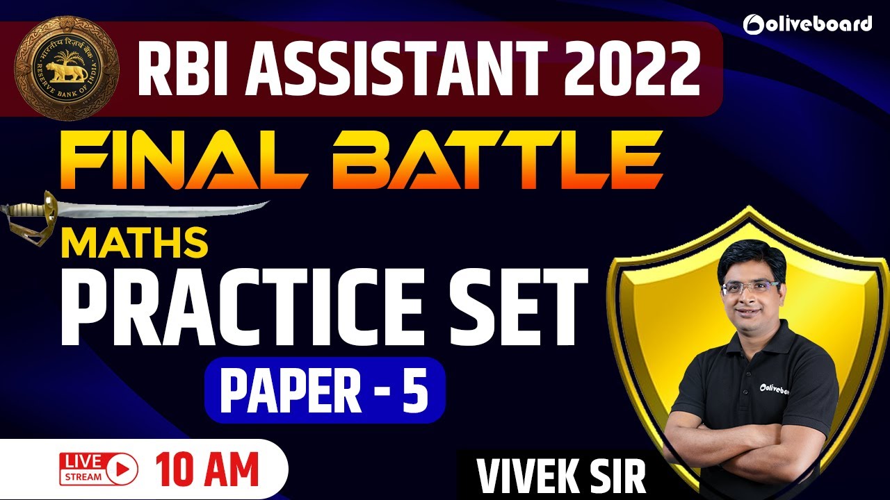 RBI Assistant Maths 2022 | Final Battle | Maths Practice Set | Paper - 5 | Vivek Sir