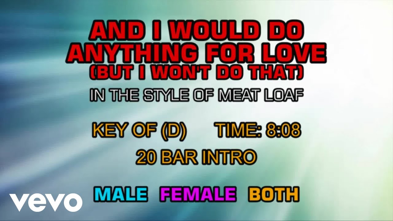 Meat Loaf - I'd Do Anything For Love (But I Won't Do That) (Karaoke)