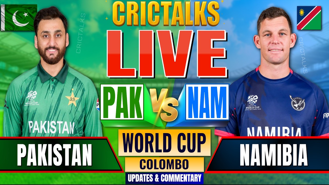 🔴 Live: T20 World Cup 2026, PAK vs NAM, Last 15 Overs, Cricket Live Match Today Scores & Commentary