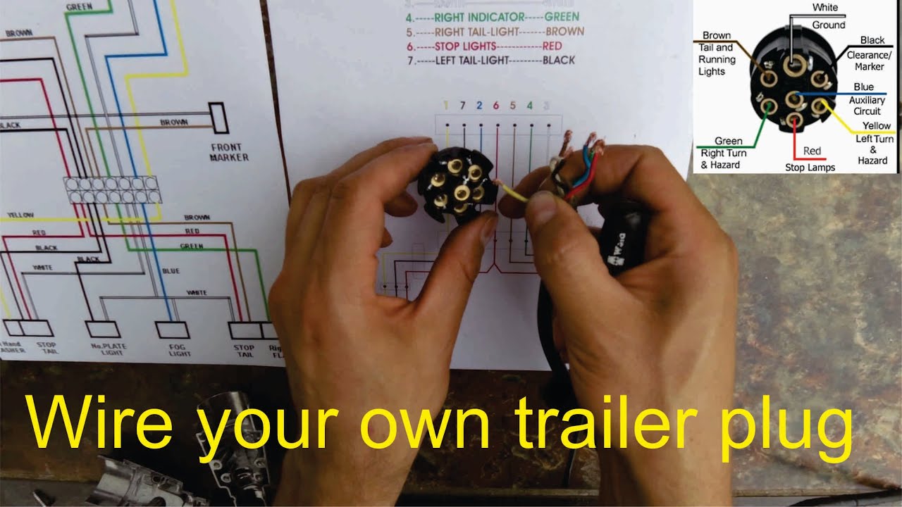 How to wire a trailer plug - 7 pin (diagrams shown)