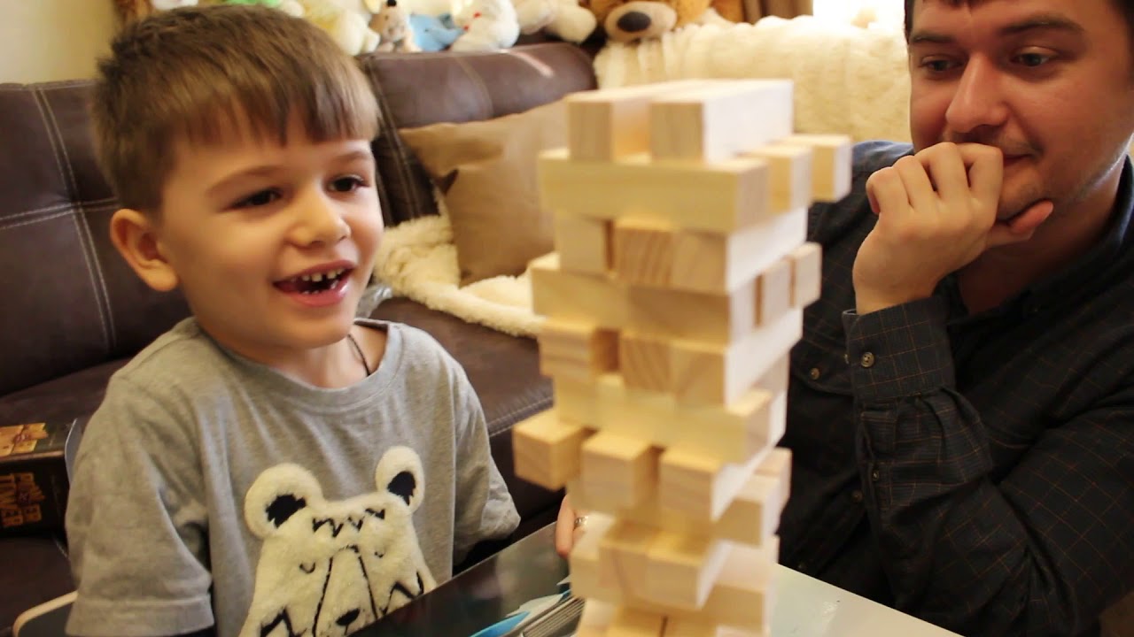 Как играть в игру Power tower, правила, играю с папой. Настольная игра Jenga. (Башня)