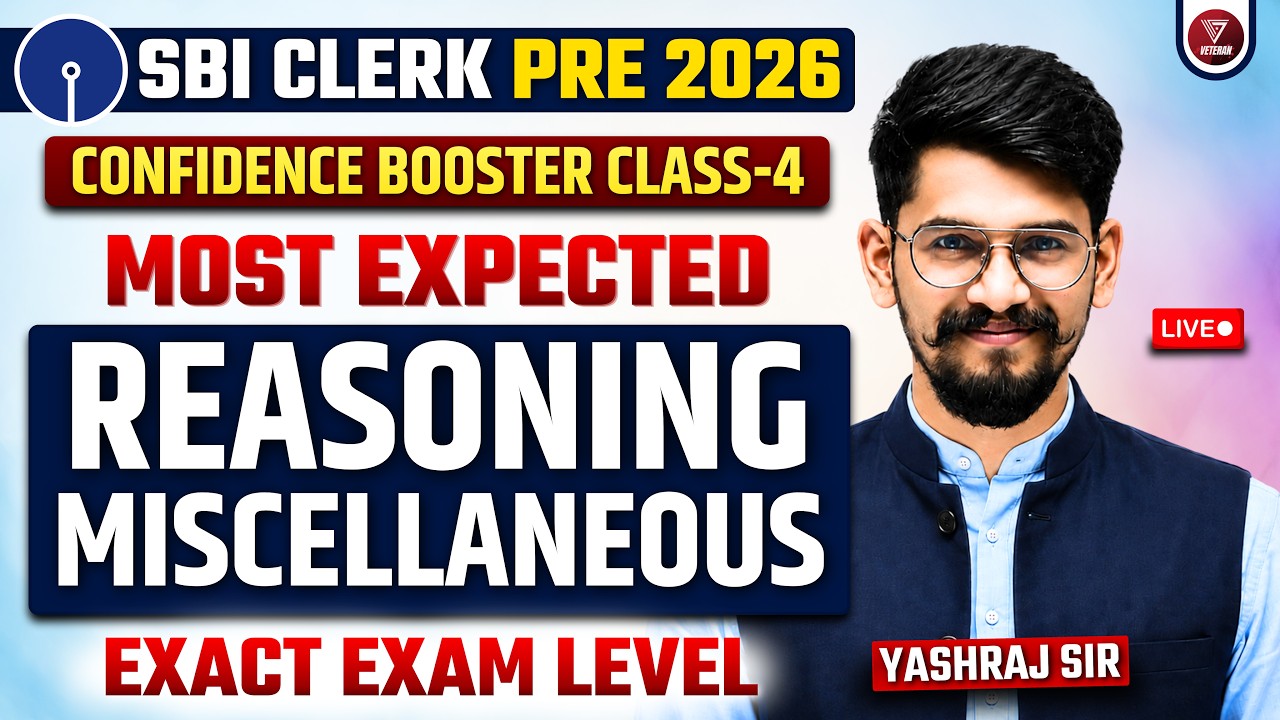 💰Reasoning Miscellaneous | Confidence Booster Class-4 | SBI Clerk Prelims 2026 | Yashraj Sir