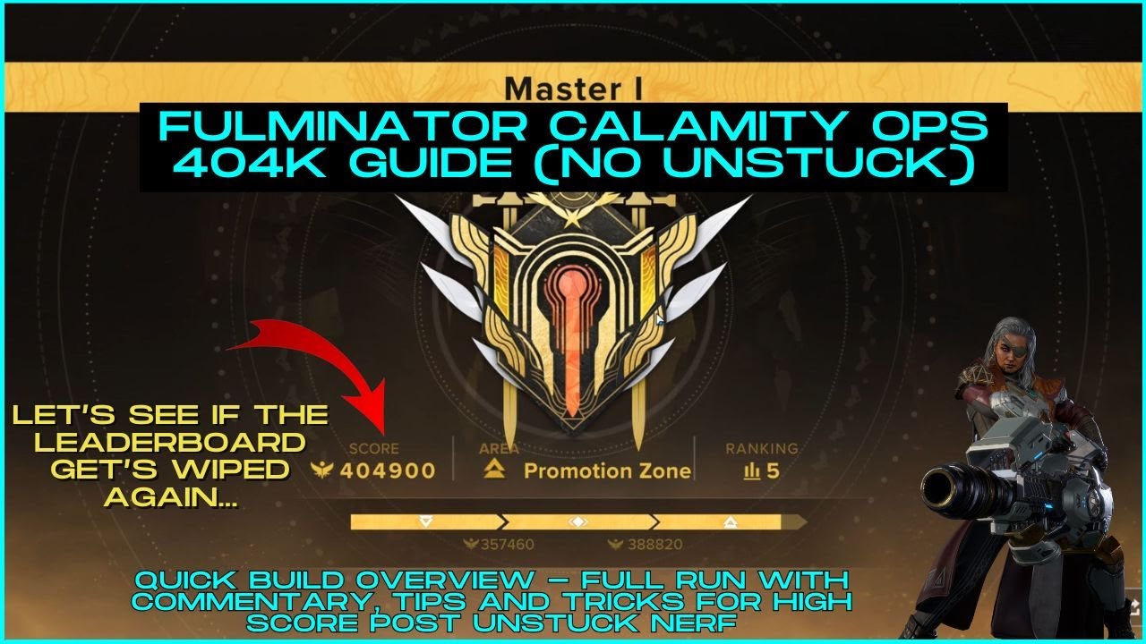 UNSTUCK NERFED! Calamity Ops 404.9k score no Unstuck guide. #maru POV w/2 Helhest #destinyrising