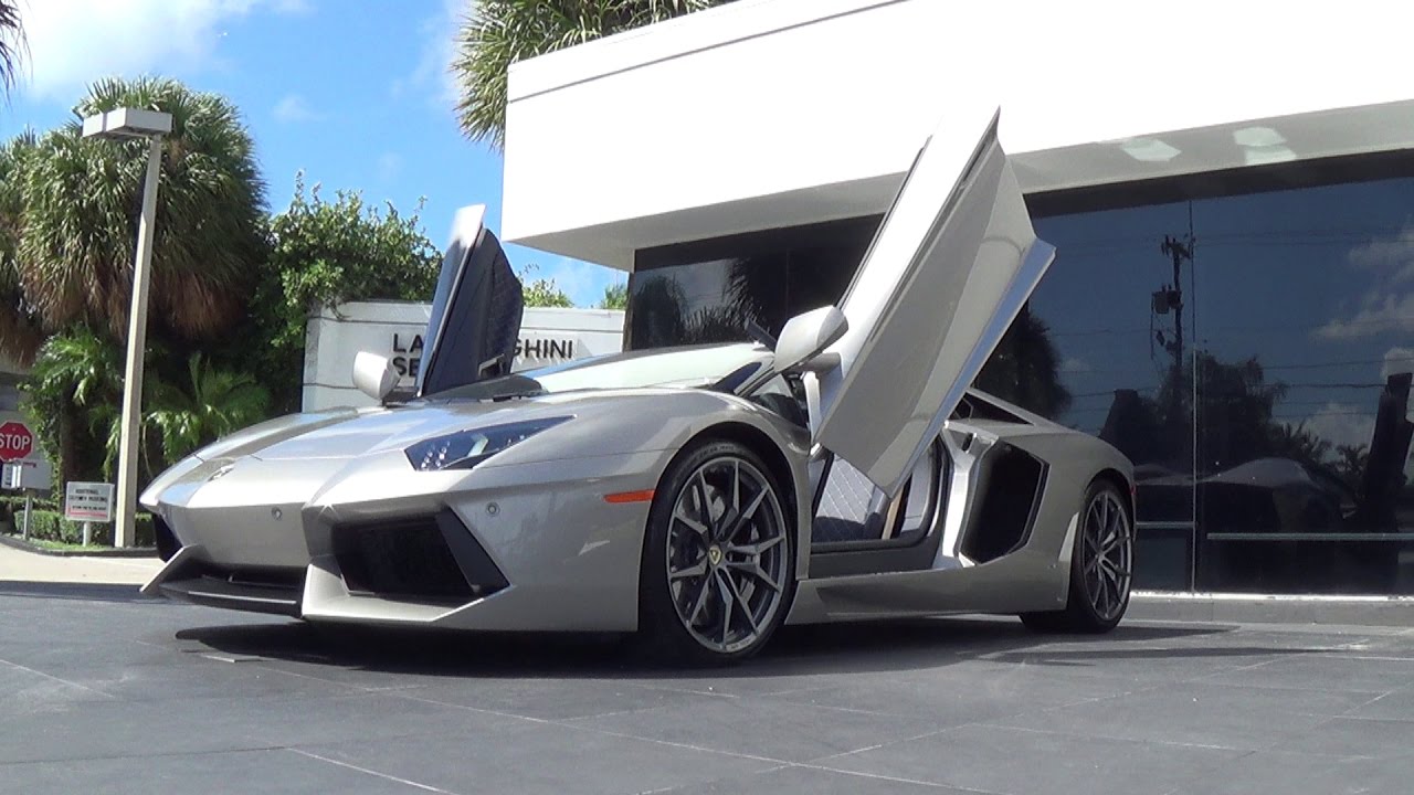 Lamborghini Aventador LP 700-4 Roadster Exterior Interior Drive at Lamborghini Miami