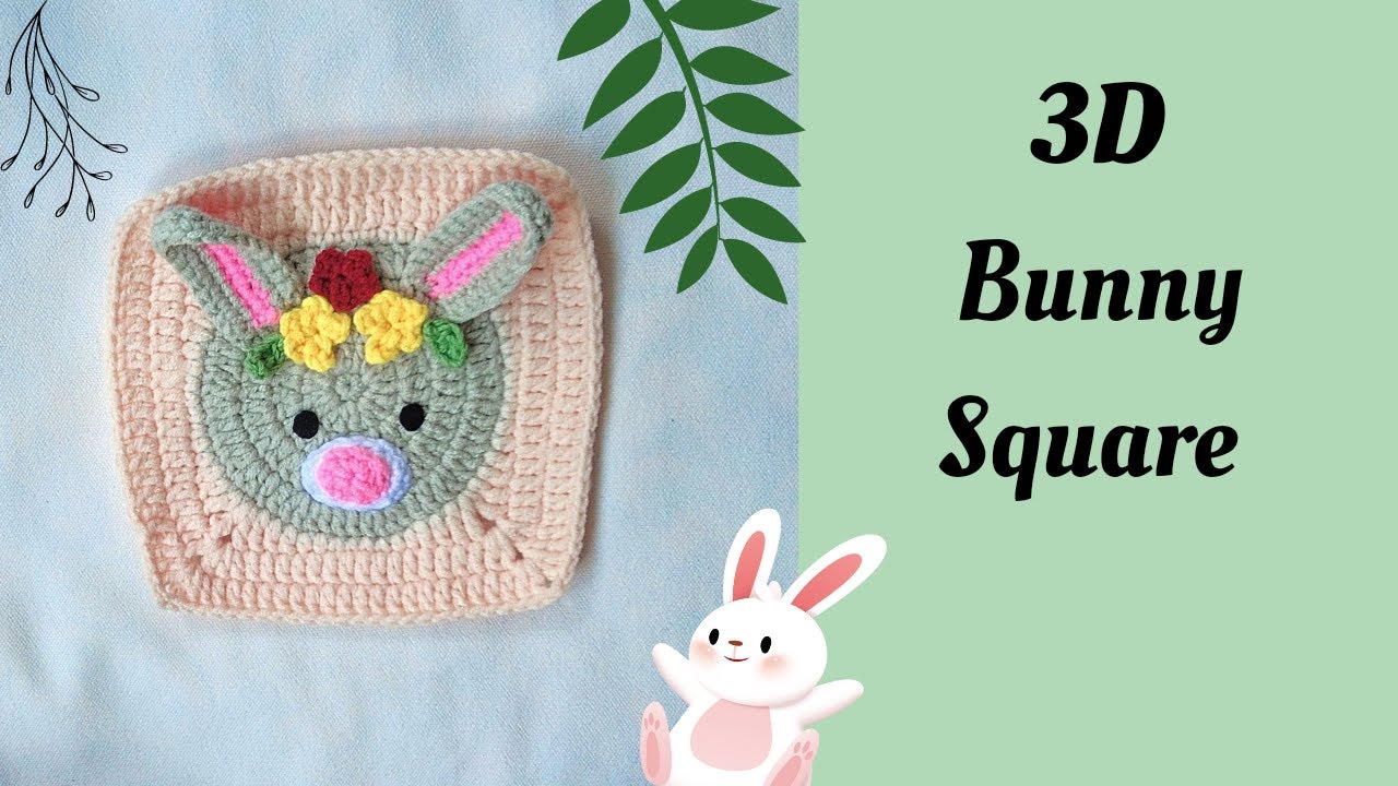 Bunny 🐰🐰Square /3d granny square #3d #granny #square