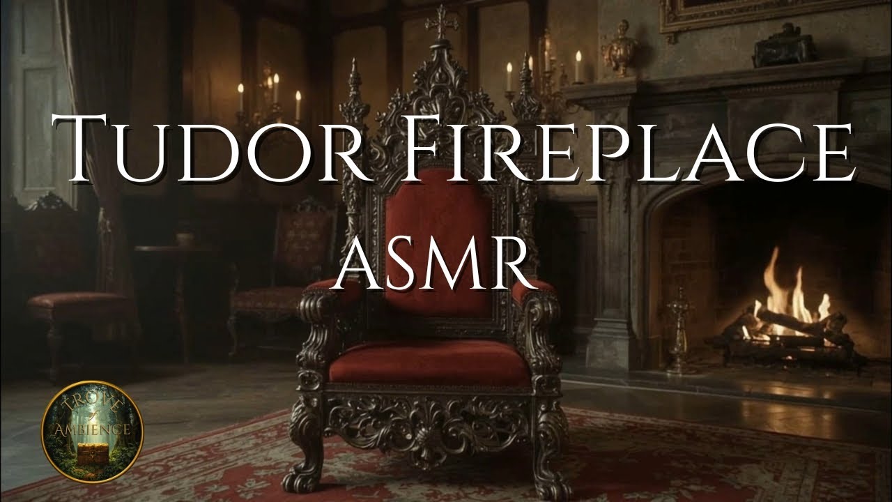 Tudor Fireplace ASMR | Medieval Ambience with Gentle Fire Crackling