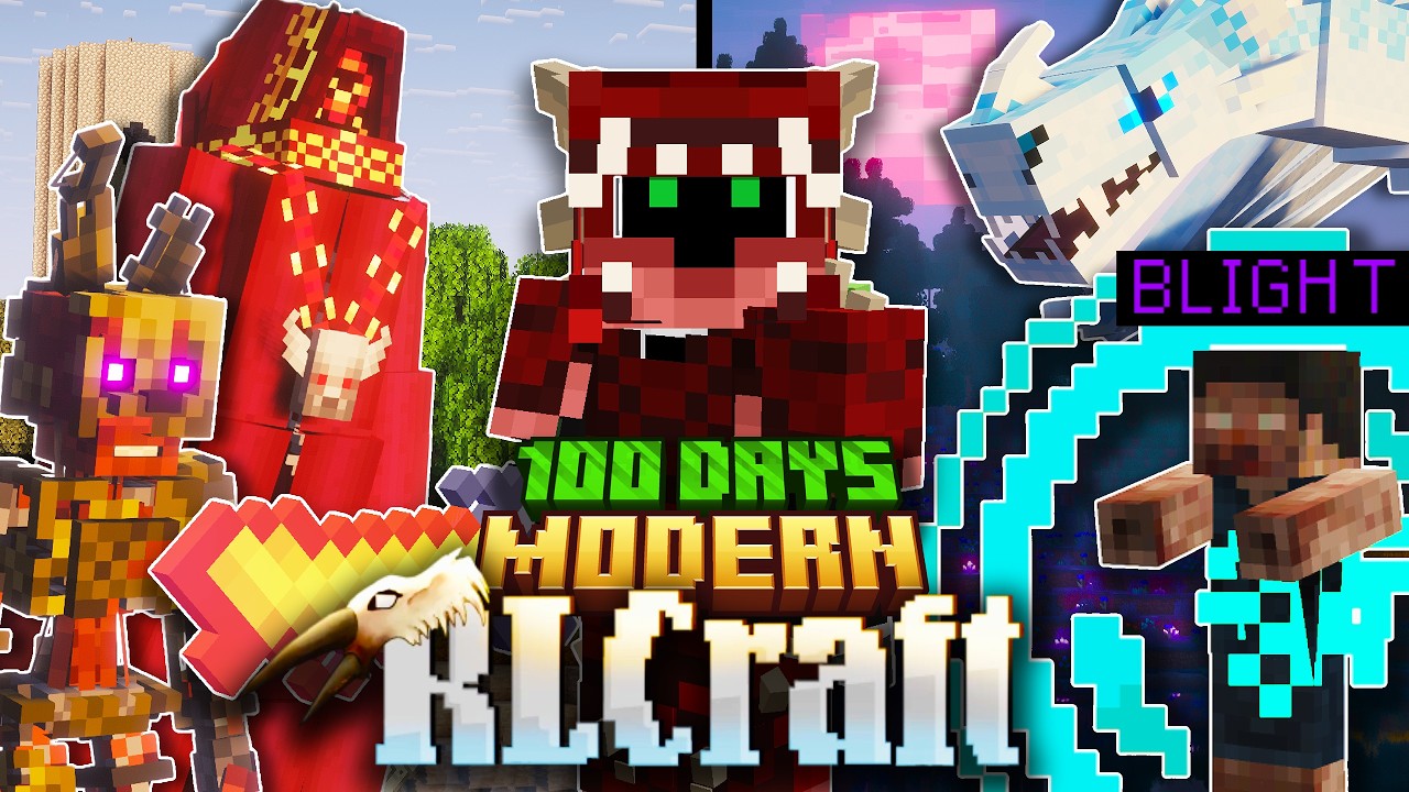 I Survived 100 Days on MODERN RLCRAFT (Unbelievably Painful)