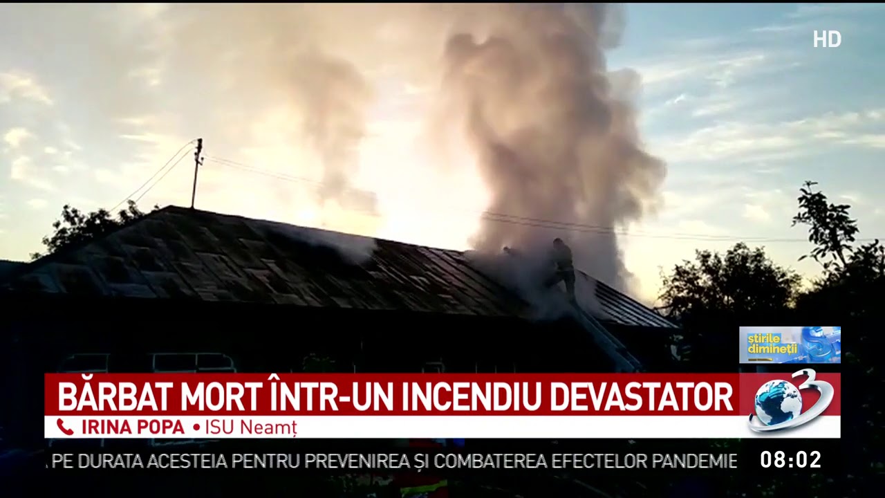 Bărbat mort într-un incendiu devastator