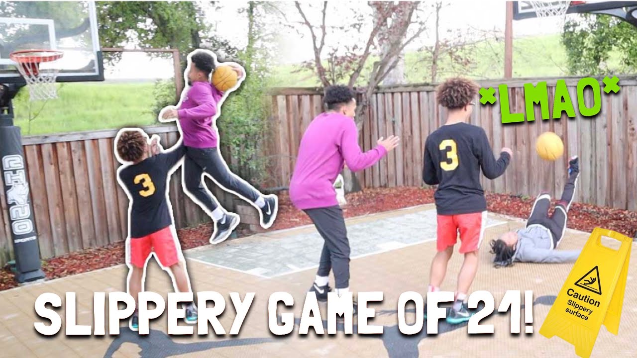 SLIPPERY GAME OF “21” ON A MINI-HOOP! | *LMAO*