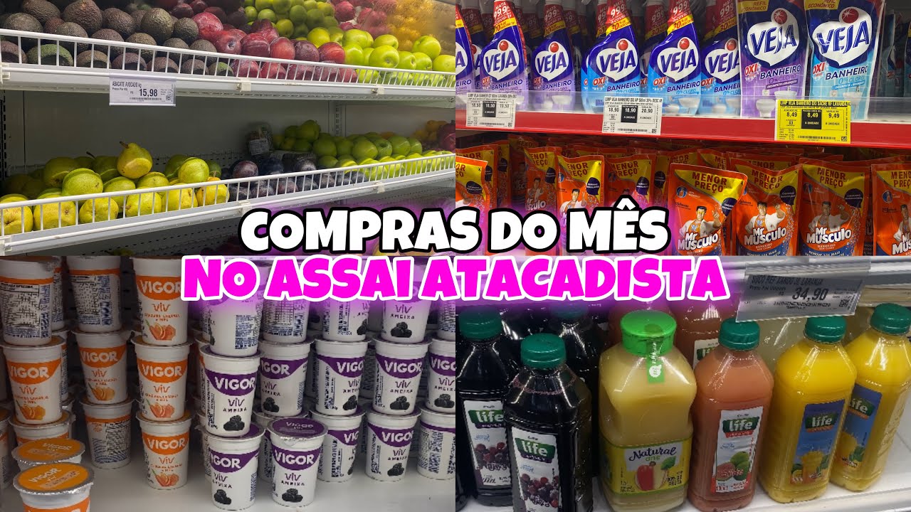 COMPRAS DO MÊS DE JUNHO NO ASSAÍ ATACADISTA/COM VALORES🤑🛒