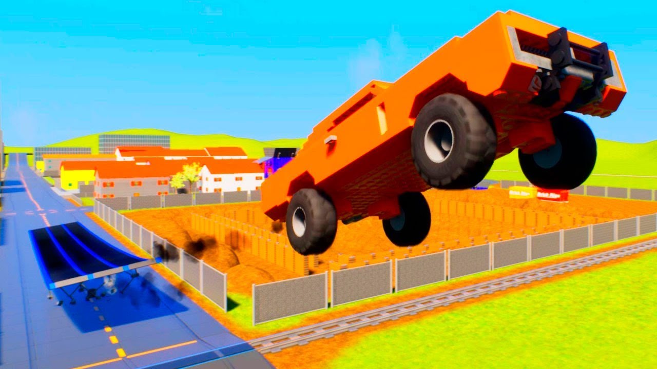 Super Lego Smooth Ramp Softbody Car Jumps | Brick Rigs