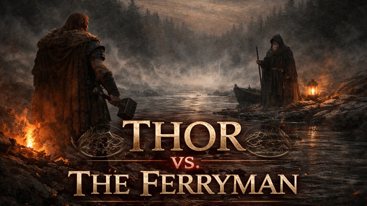 Thor vs Odin (Hárbarðsljóð) — The Flyting at the River