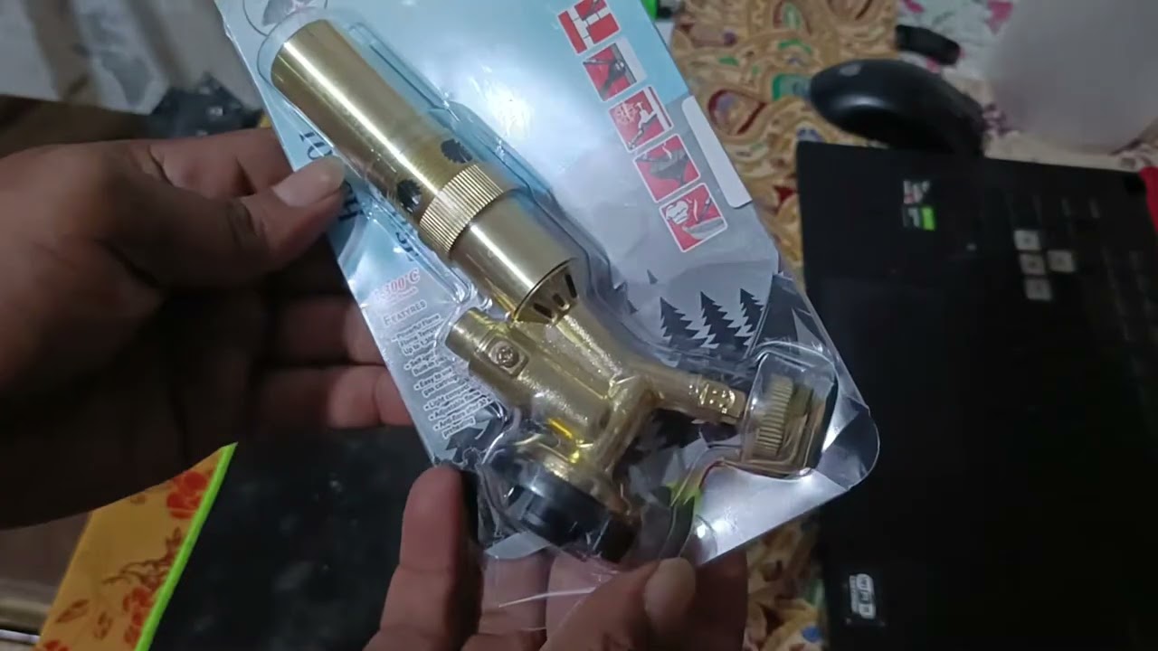 Unboxing Flame Gun Gas Torch Blow Full Kuningan Portable Tipe 360 Derajat
