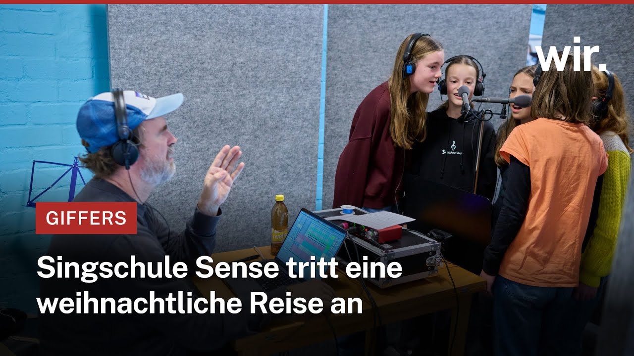 Die Singschule Sense bei den Aufnahmen für die Chorversion von «Voyage»