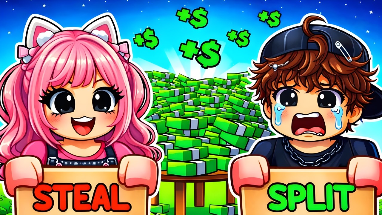 JOC *SPLIT or STEAL* in ROBLOX cu FRATELE meu!