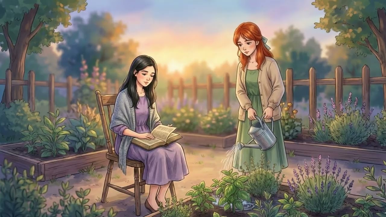 The Little Garden Behind the Cottage — Watering Basil at Sunset | Marker Illustration ASMR 🌿