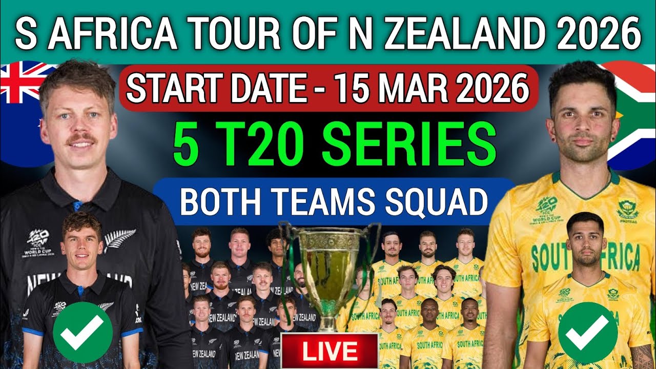 SA vs NZ 2026 | NZ vs SA Both Teams Final Squad | South Africa T20 Squad | New Zealand T20 Squad 