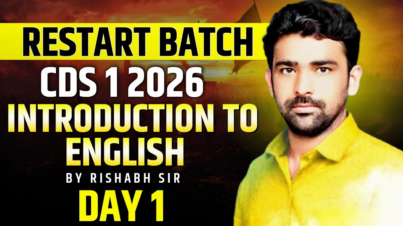 Restart Batch | CDS 1 2026 | Complete English Syllabus + Strategy for Beginners