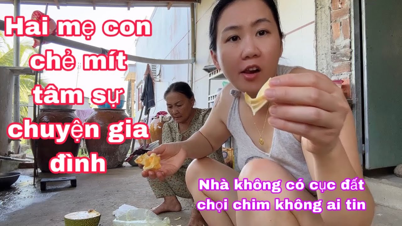 Hai mẹ con chẻ mít chín cây tâm sự chuyện gia đình/cuộc sống Việt Nam/về quê ngoại/cuộc sống pháp 