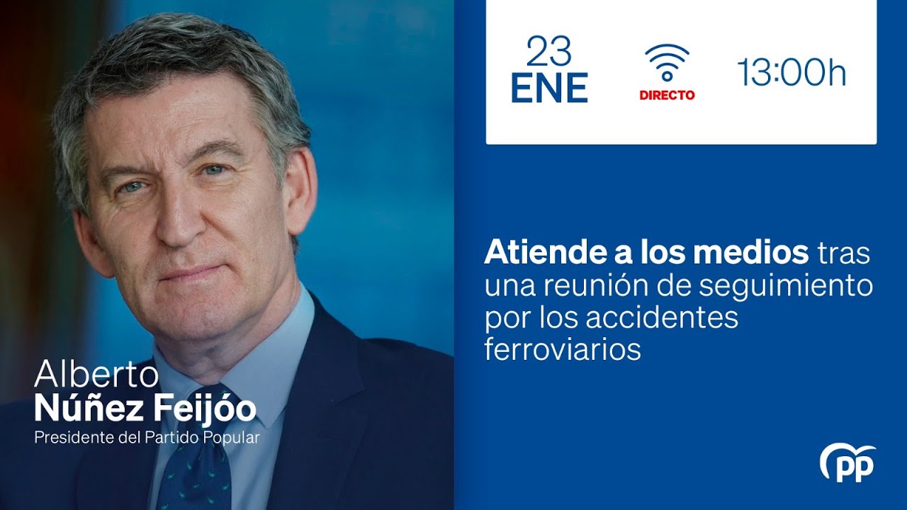 🔵DIRECTO: Feijóo atiende a los medios tras la reunión de seguimiento por los accidentes ferroviarios