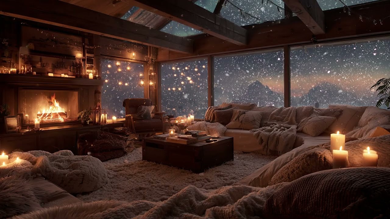 A Fire Left Burning in a House Full of Winter Wind | Deep Sleep Sounds ❄️