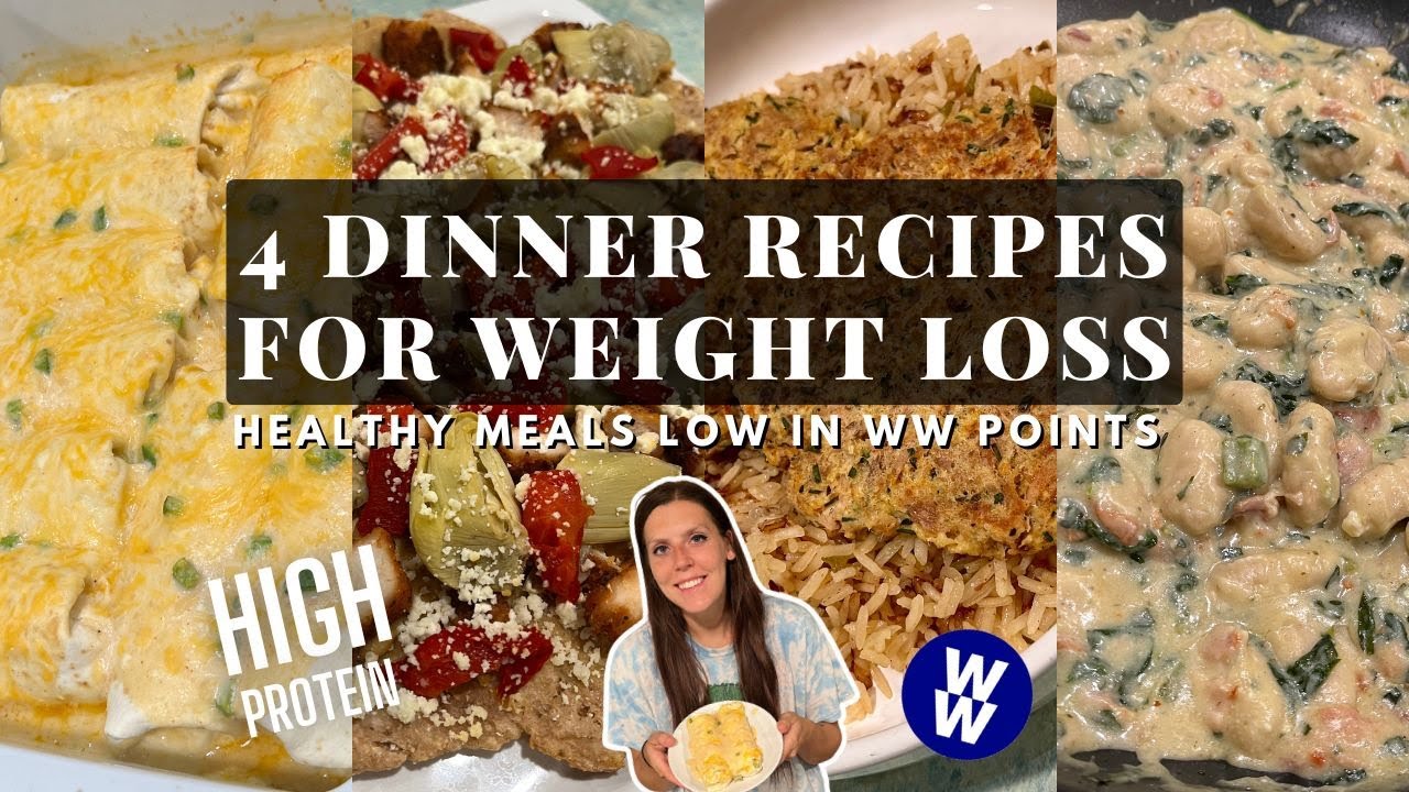 4 SIMPLE & HEALTHY Dinner Recipes For Weight Loss | weightwatcher points | High Protein Dinner Ideas