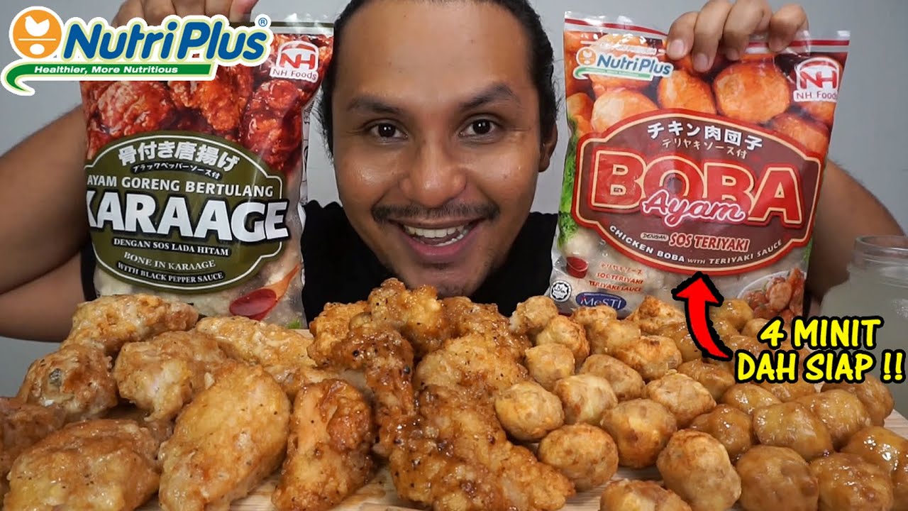 makanan ini akan jadi penyalamat di musim HARI RAYA (mukbang malaysia) NUTRIPLUS KARAGE AYAM BOBA