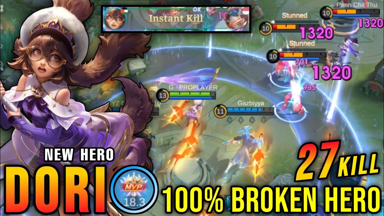 27 Kills No Death!! New Hero Dori MLBB 100% Broken!! - New Hero Tryout ~ MLBB