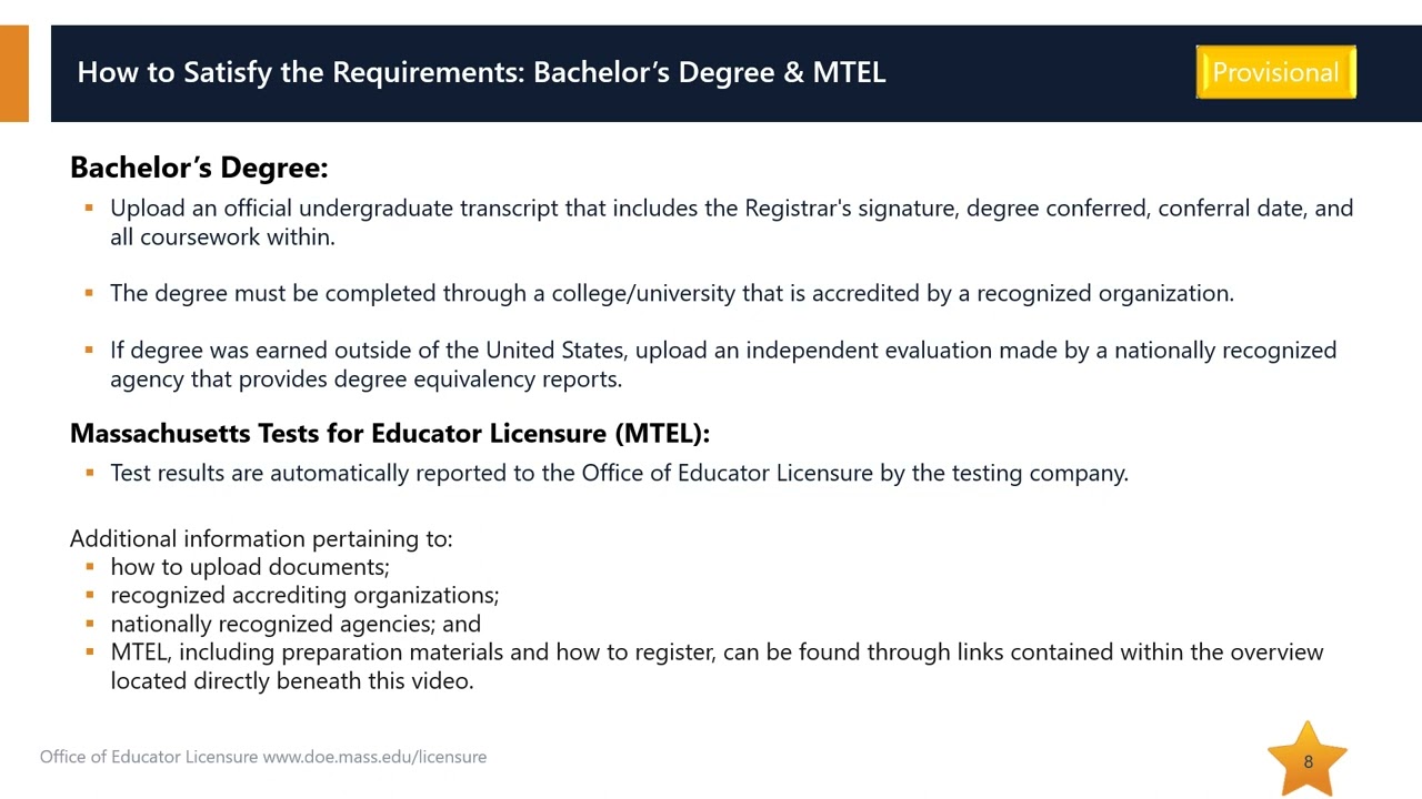 MELS: Obtaining a Provisional Teacher License