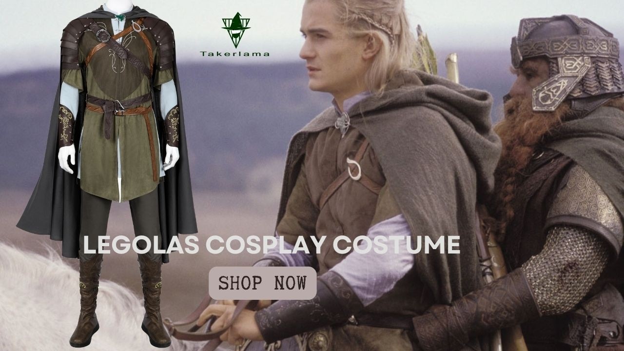 #Takerlama Legolas The Lord of the Rings Cosplay Costume Caped Medieval Warrior Halloween Outfit