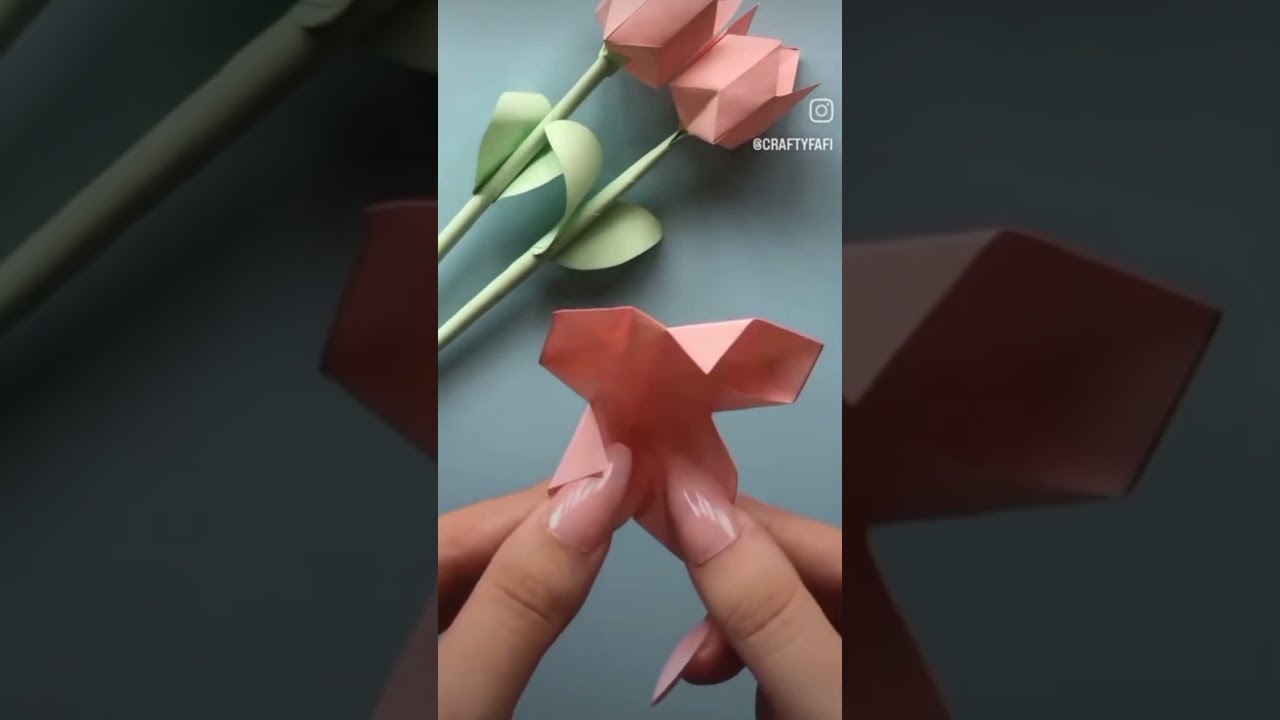 tuto de como hacer tulipanes de papel🌷📃🦋