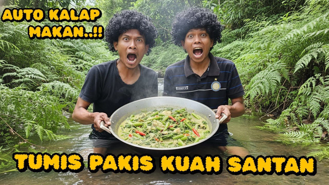 Tumis Pakis Kuah Santan di Alam | Masakan Sederhana tapi Bikin Auto Kalap !! SUMPAH SEGER BANGET !! 