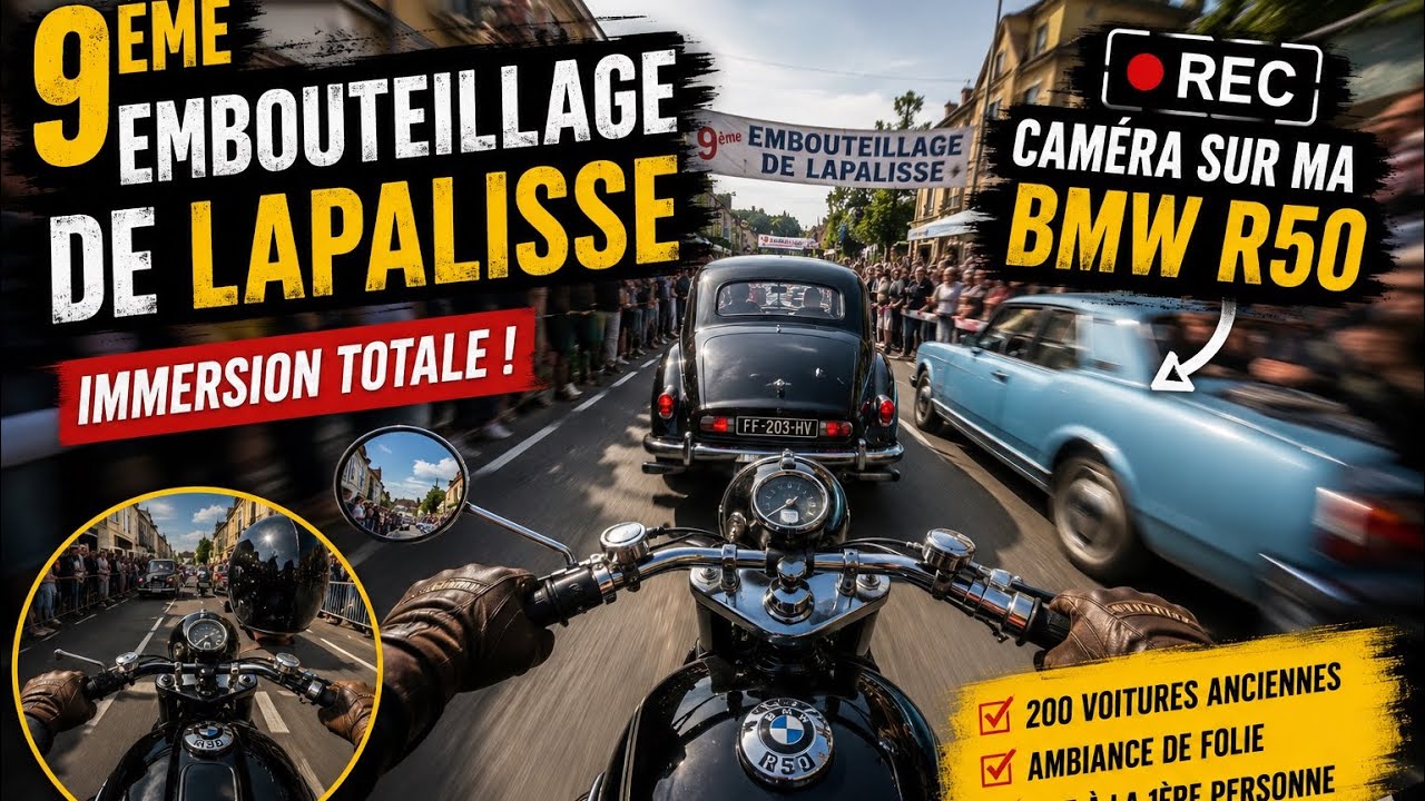 9eme embouteillage de LAPALISSE , immersion total en BMW R50