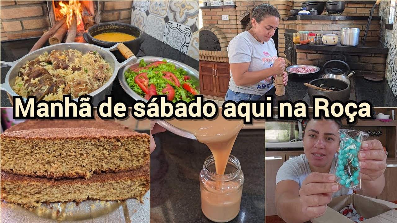 FIZ ARROZ COM SUAN DE PORCO/BOLO DE BANANA COM CANELA/DOCE DE LEITE SUPER CREMOSO/RECEBIDOS LINDOS.